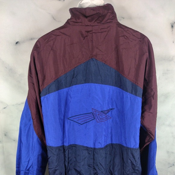 Mens VTG 90s MacGregor Black Nylon Windbreaker Track Jacket L Athletic Zip - Picture 6 of 10